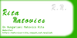 rita matovics business card